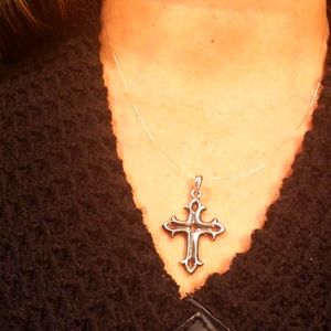 James Avery Retired Open Fleur Cross Pendant